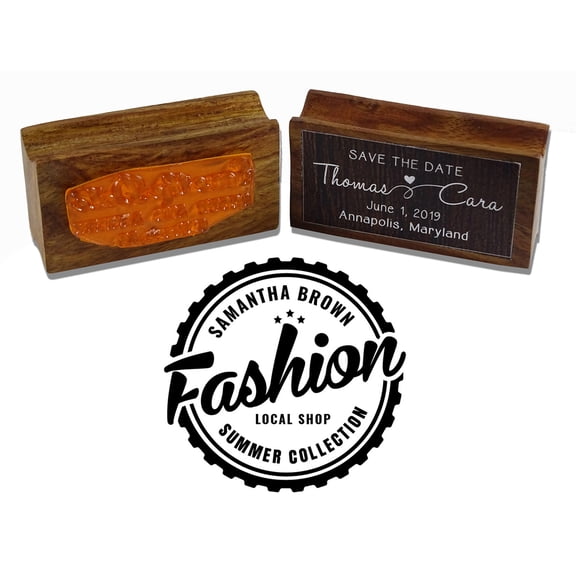 Printtoo Personalized Shop Name Custom Wood Mounted Rubber Stamp Business Envelope Seal