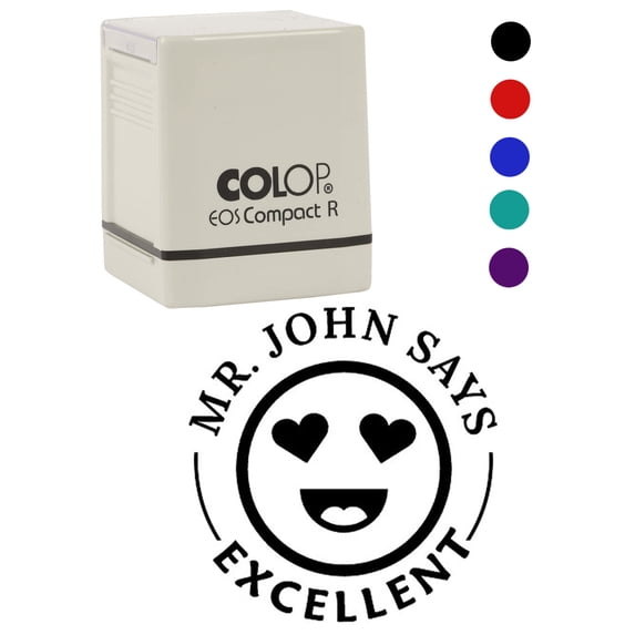 Printtoo Personalized Teachers Stamp Excellent Teachers Name Self-Inking Rubber Stamp Appreciation Message For School Classroom & Homework Supplies,Black - 30 x 30 mm