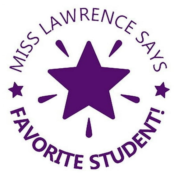 Printtoo Personalized Teachers Stamp Favorite Student! Teachers Name Self-Inking Rubber Stamp Appreciation Message For School Classroom & Homework Supplies,Purple - 30 x 30 mm