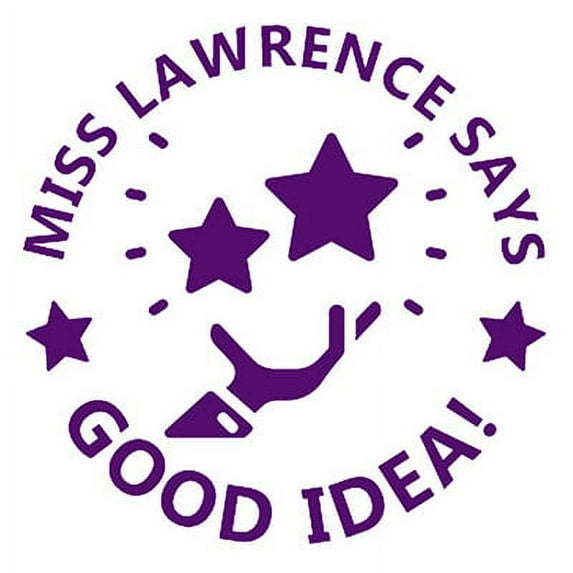 Printtoo Personalized Teachers Stamp Good Idea! Teachers Name Self-Inking Rubber Stamp Appreciation Message For School Classroom & Homework Supplies,Purple - 30 x 30 mm