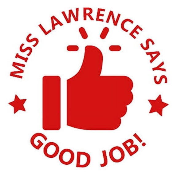 Printtoo Personalized Teachers Stamp Good Job! Teachers Name Self-Inking Rubber Stamp Appreciation Message For School Classroom & Homework Supplies,Red - 30 x 30 mm