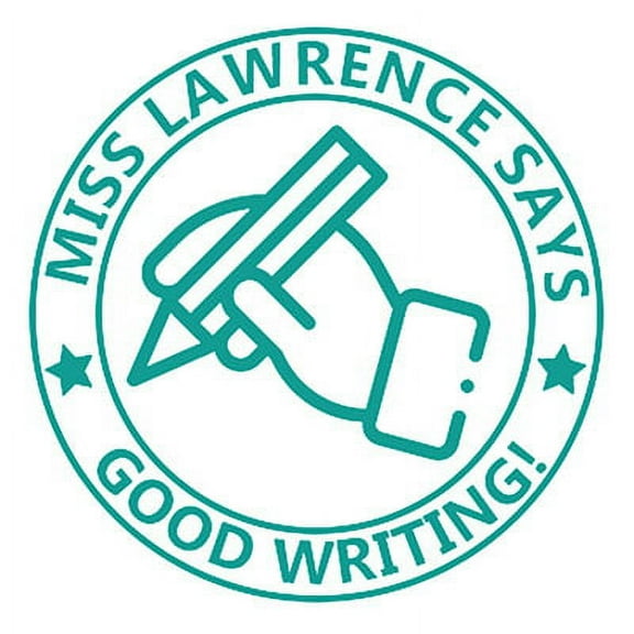Printtoo Personalized Teachers&nbsp;Stamp Good Writing! Teachers Name Self-Inking Rubber Stamp Teacher's Remark For Students Classroom & Homework Supplies,Green - 30 x 30 mm