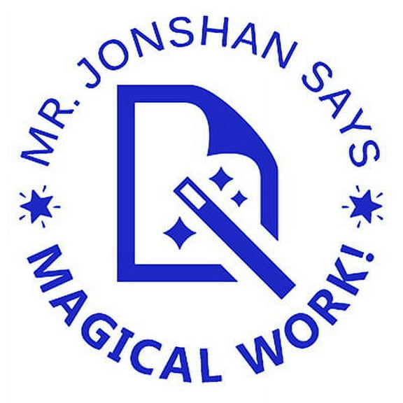 Printtoo Personalized Teachers&nbsp;Stamp Magical Work! Teachers Name Self-Inking Rubber Stamp Applause For School Classroom & Homework Supplies,Blue - 30 x 30 mm