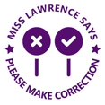 thumbnail image 1 of Printtoo Personalized Teachers&nbsp;Stamp Please Make Correction Teachers Name Self-Inking Rubber Stamp Giving Feedback For Students Classroom & Homework Supplies,Purple - 30 x 30 mm, 1 of 6