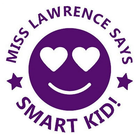 Printtoo Personalized Teachers Stamp Smart Kid! Teachers Name Self-Inking Rubber Stamp Teacher's Remark For Students Classroom & Homework Supplies,Purple - 30 x 30 mm