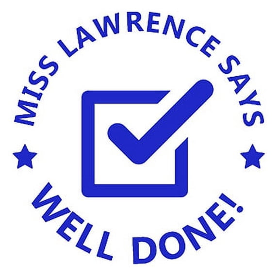 Printtoo Personalized Teachers Stamp Well Done! Teachers Name Self-Inking Rubber Stamp Applause For School Classroom & Homework Supplies,Blue - 30 x 30 mm