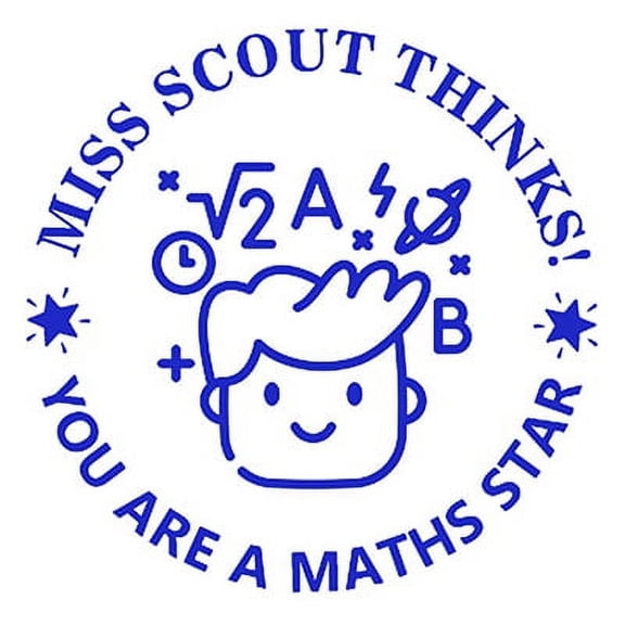 Printtoo Personalized Teachers&nbsp;Stamp You Are A Maths Star Teachers Name Self-Inking Rubber Stamp Appreciation Message For School Classroom & Homework Supplies,Blue - 30 x 30 mm