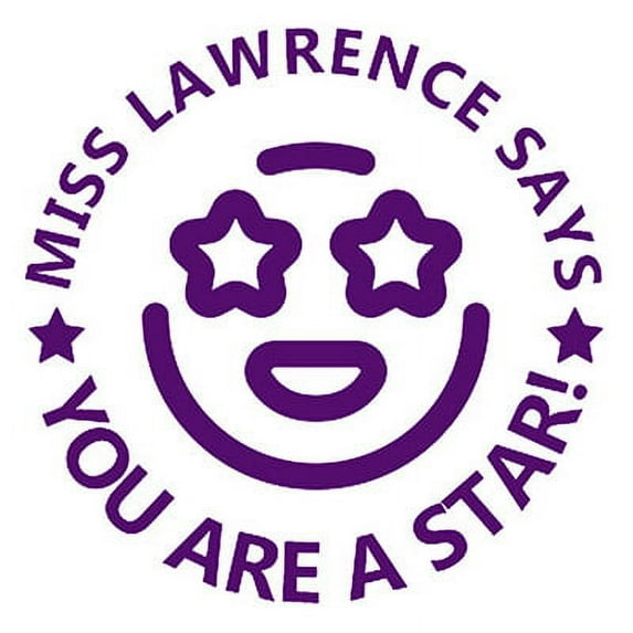 Printtoo Personalized Teachers Stamp You Are A Star! Teachers Name Self-Inking Rubber Stamp Teacher's Remark For Students Classroom & Homework Supplies,Purple - 30 x 30 mm