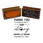 Printtoo Personalized Thank You For Being A Part Of Our Story Wood Mounted Rubber Stamp Wedding Favor Custom Stamper-2.3 x 1.5 Inches