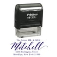 thumbnail image 1 of Printtoo Personalized Violet Self Inking Address Favor Stamp Custom Future Mr Mrs Rubber Stamper-58 x 22 mm, 1 of 6
