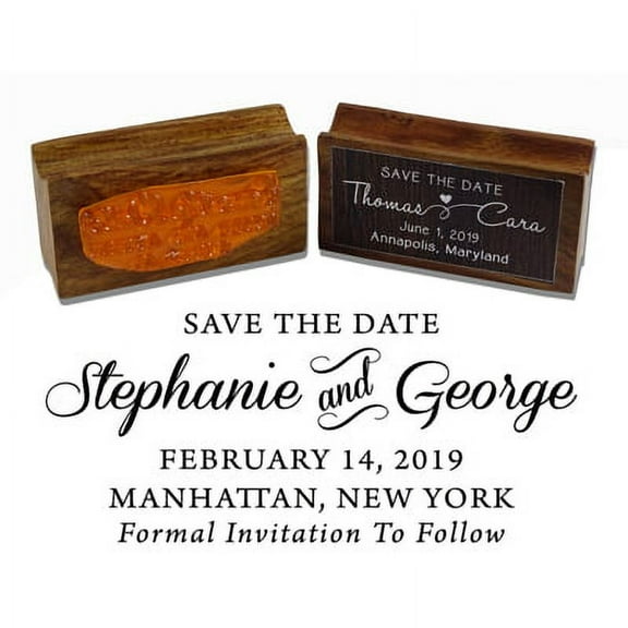 Printtoo Personalized Wedding Invitation Custom Save The Date Wood Mounted Rubber Stamp