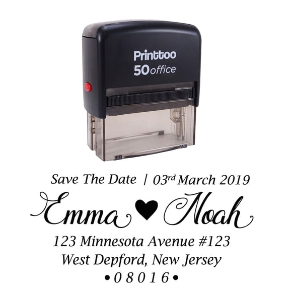 Printtoo Personalized Wedding Love Save The Date Stamper Customized Self Inking Rubber Stamp
