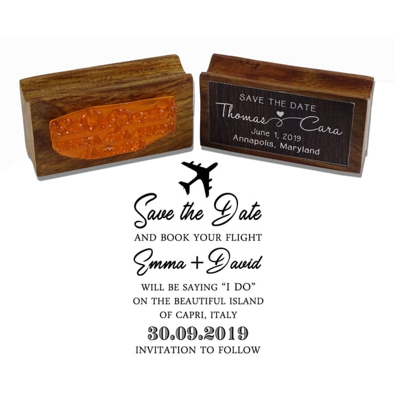 "Printtoo Personalized Will Be Saying ""I Do"" Rubber Stamp Custom Wood Mounted Save The Date Stamper-2.3 x 1.5 Inches"