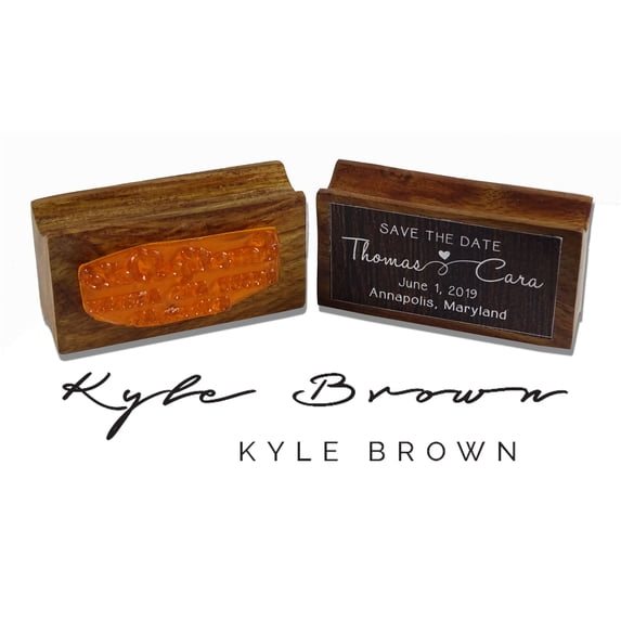 Printtoo Personalized Wood Mounted Custom Custom Stamper Signature Rubber Stamp-2.2 x 0.86 Inches
