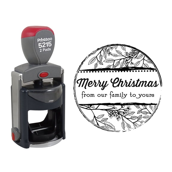 Printtoo Personalized&nbsp;Black Self Inking Christmas Custom Stamper Non Custom Round Heavy Duty Stamp-45 mm
