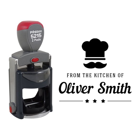 Printtoo Personalized&nbsp;Black Self Inking Kitchen Custom Stamper Business Monogram Round Heavy Duty Stamp-45 mm