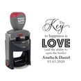 thumbnail image 1 of Printtoo Personalized&nbsp;Black Self Inking Opner Favor Custom Stamper The Key To Happiness Is Love Round Heavy Duty Stamp-45 mm, 1 of 6