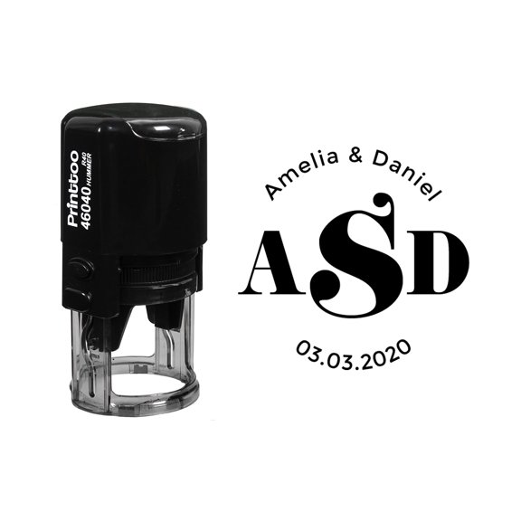 Printtoo Personalized&nbsp;Black Self Inking Wedding Favor Save The Date Heavy Duty Stamp Custom&nbsp;Rubber&nbsp;Stamper-40 mm