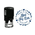 thumbnail image 1 of Printtoo Personalized&nbsp;Blue Self Inking Wedding Favor Best Day Ever Heavy Duty Stamp Custom&nbsp;Rubber&nbsp;Stamper-40 mm, 1 of 6