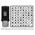 thumbnail image 1 of Printtoo Personalized&nbsp;Fashion Accessories Theme Icons&nbsp;Rubber Stamp Self Inking Stamper 12 mm-Black, 1 of 7