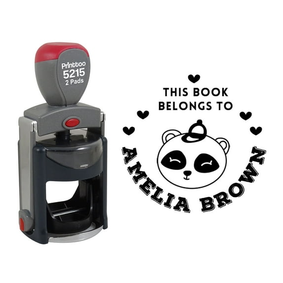 Printtoo Personalized Heavy Duty Black Self Inking Library Round Rubber Stamp This Book Belongs To Custom Stamper-45 mm