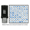 thumbnail image 1 of Printtoo Personalized&nbsp;Medical Theme Icons&nbsp;Round Rubber Stamp Self Inking Stamper 12 mm-Blue, 1 of 1