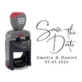 thumbnail image 1 of Printtoo Personalized&nbsp;Round Black Self Inking Save The Date Stamp Custom Wedding Heavy Duty Rubber Stamper-45 mm, 1 of 6