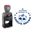 thumbnail image 1 of Printtoo Personalized&nbsp;Round Blue Self Inking Library Stamp Custom This Book Belongs To Heavy Duty Rubber Stamper-45 mm, 1 of 6