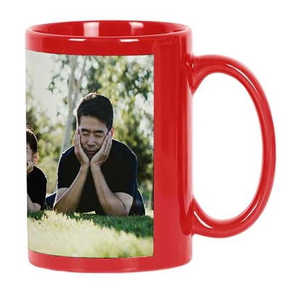 Printtoo PersonalizedPhotoCollage CoffeeMugFamily Custom Picture Ceramic CupDishwasher & Microwave Safe- 11 Oz -Red