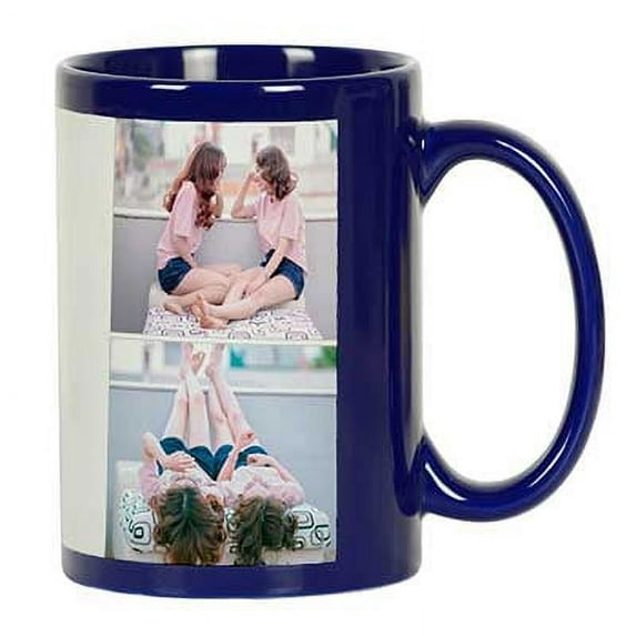 Printtoo PersonalizedPhotoCollage CoffeeMugWorld's Best Sis Custom Picture Ceramic CupDishwasher & Microwave Safe- 11 Oz -Blue