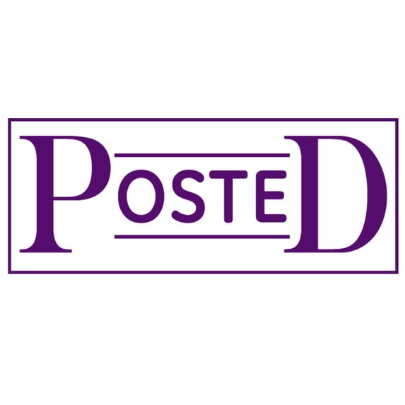Printtoo Posted Self Inking Rubber Stamp Pre-Inked Office Stamp- Home Office Business Stationery, 47 x 20 mm Purple