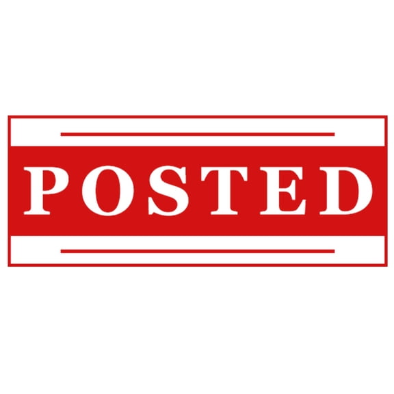 Printtoo Posted Self Inking Rubber Stamp Pre-Inked Office Stamp- Home Office Business Stationery, 47 x 20 mm Red