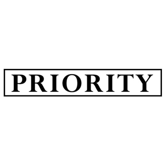 Printtoo Priority Self Inking Rubber Stamp Pre-Inked Office Stamp- Home Office Business Stationery, Black- 42 x 9 mm
