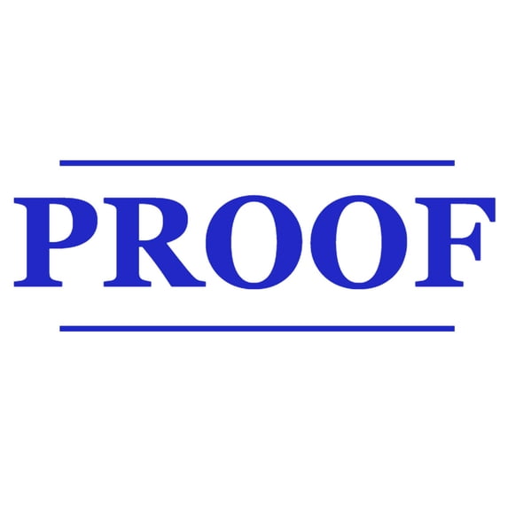 Printtoo Proof Self Inking Rubber Stamp Pre-Inked Office Stamp- Home Office Business Stationery, 47 x 20 mm Blue