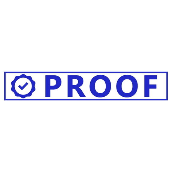 Printtoo Proof Self Inking Rubber Stamp Pre-Inked Office Stamp- Home Office Business Stationery, Blue- 42 x 9 mm