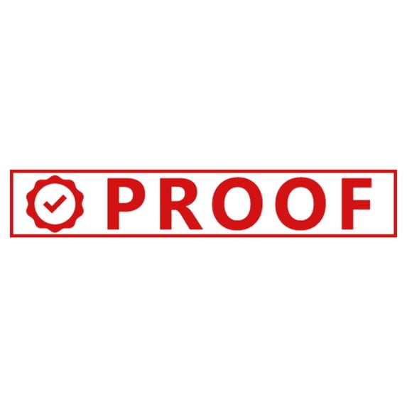 Printtoo Proof Self Inking Rubber Stamp Pre-Inked Office Stamp- Home Office Business Stationery, Red- 42 x 9 mm