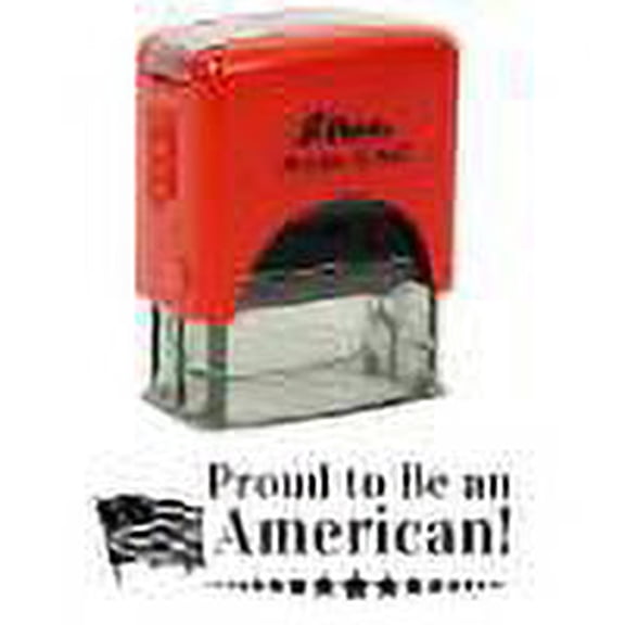 Printtoo Proud To Be An American Self Inking Rubber Stamp Pre,Inked Office Stamp, Home Office Business Stationery, 38 x 14 mm, Black