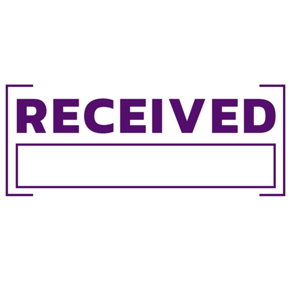 Printtoo Received Self Inking Rubber Stamp Pre-Inked Office Stamp- Home Office Business Stationery, 47 x 20 mm Purple