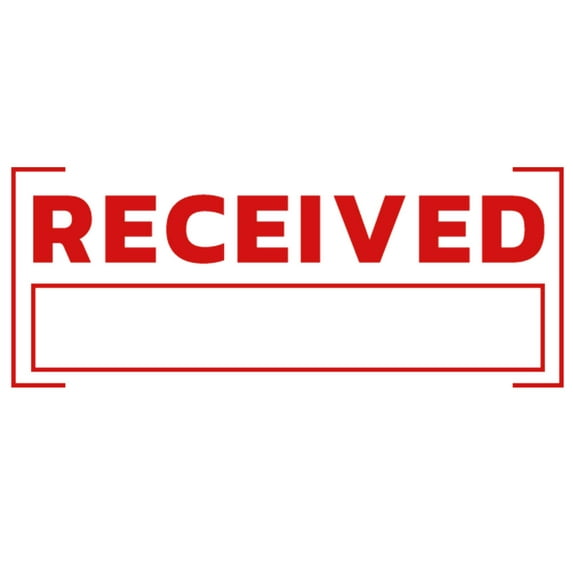 Printtoo Received Self Inking Rubber Stamp Pre-Inked Office Stamp- Home Office Business Stationery, 47 x 20 mm Red