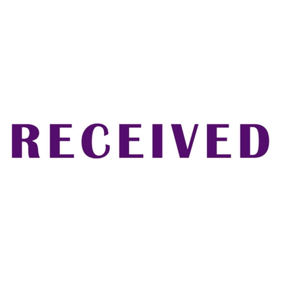 Printtoo Received Self Inking Rubber Stamp Pre-Inked Office Stamp- Home Office Business Stationery, Purple- 42 x 9 mm