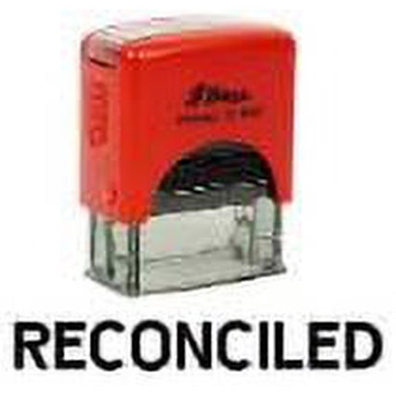 Printtoo Reconciled Self Inking Rubber Stamp Pre,Inked Office Stamp, Home Office Business Stationery, 38 x 14 mm, Black