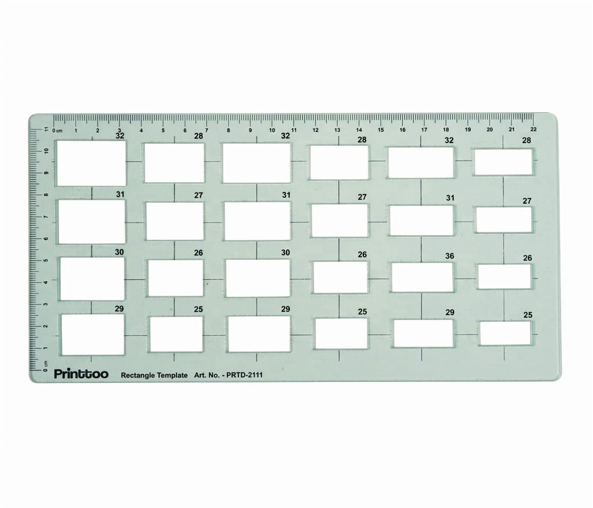 Printtoo Rectangle Geometric Template with Measuring Ruler for ...