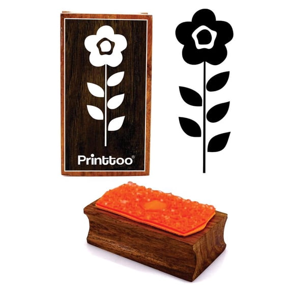 Printtoo Rectangular Floral Border Design Wooden Rubber Stamp Block Scrap-Booking