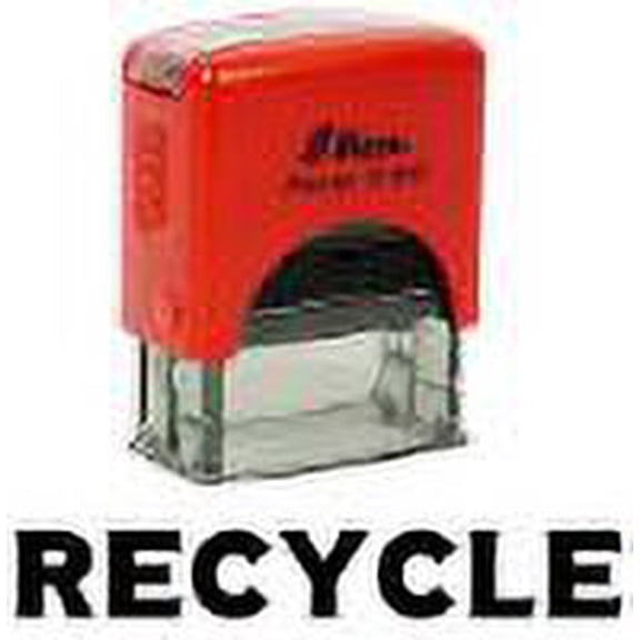 Printtoo Recycle Self Inking Rubber Stamp Pre,Inked Office Stamp, Home Office Business Stationery, 38 x 14 mm, Black