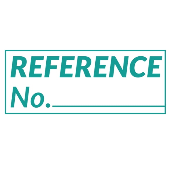 Printtoo Reference No Self Inking Rubber Stamp Pre-Inked Office Stamp- Home Office Business Stationery, 47 x 20 mm Green
