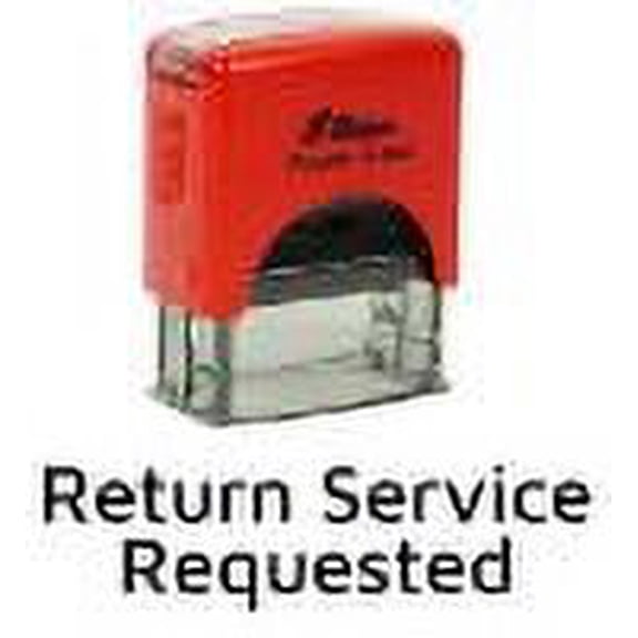 Printtoo Return Service Requested Self Inking Rubber Stamp Pre,Inked Office Stamp, Home Office Business Stationery, 38 x 14 mm, Black