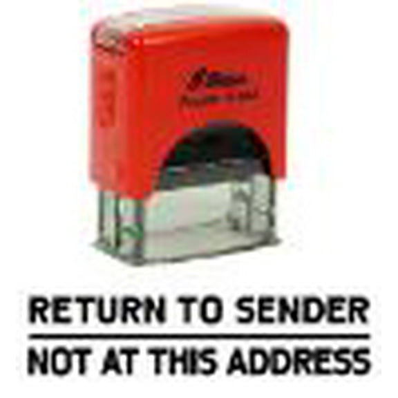 Printtoo Return To Sender Not At This Address Self Inking Rubber Stamp Pre,Inked Office Stamp, Home Office Business Stationery, 38 x 14 mm, Black