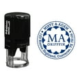 thumbnail image 1 of Printtoo Round Custom Address Return Self Inking Rubber Stamp Personalized Initial Monogram Stamper-Blue, 1 of 4
