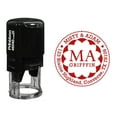 thumbnail image 1 of Printtoo Round Custom Address Return Self Inking Rubber Stamp Personalized Initial Monogram Stamper-Red, 1 of 4