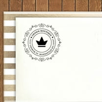 Printtoo Round Custom Boutique Rubber Stamp Self Inkinkg Swirl Border Personalized Business Address Stamper